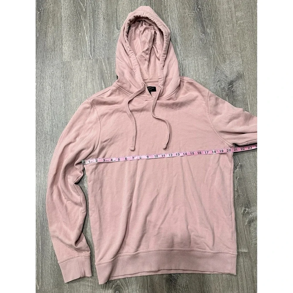 Banana Republic Hoodie‎ Men's Medium Salmon Organic Cotton Heavyweight Hoodie